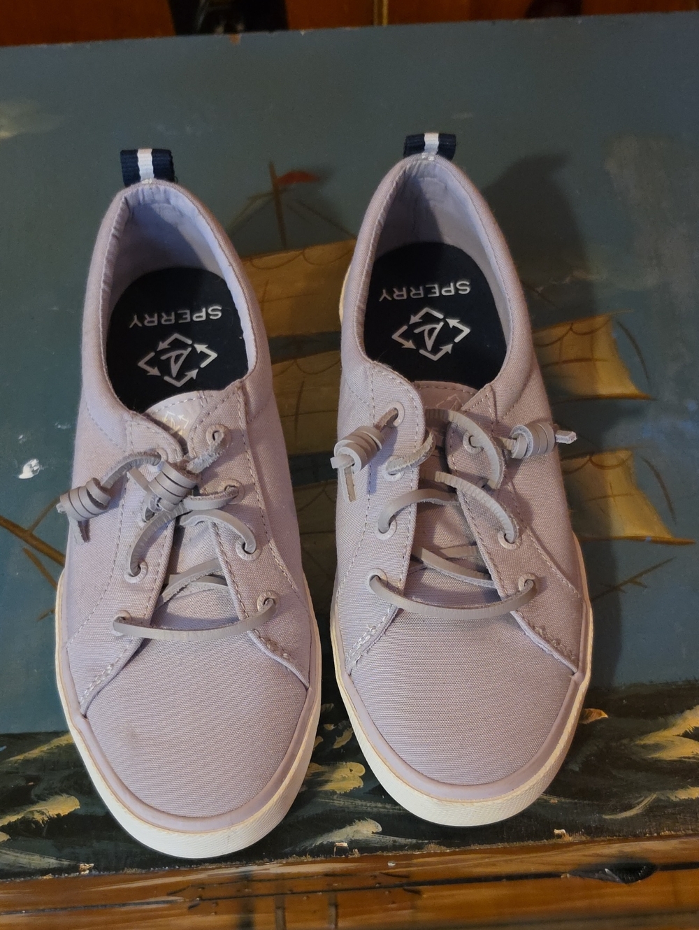 Sperry Women's Lilac Canvas Lace-Up Sneakers